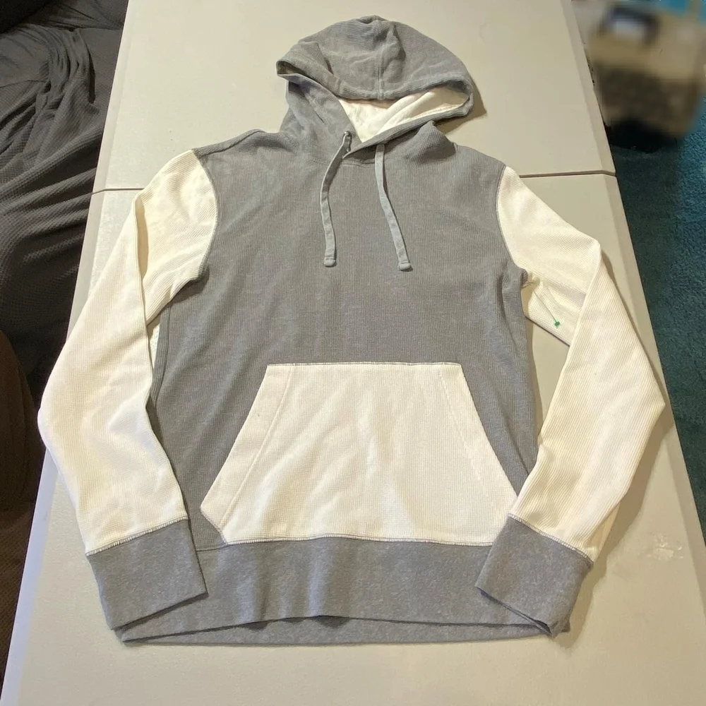Banana Republic Two-Tone Gray White Colorblock Hoodie Hooded Sweatshirt Men's S